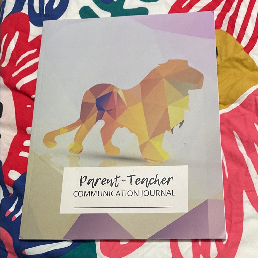 Parent-Teacher Communication Journal with Geometric Lion Design
